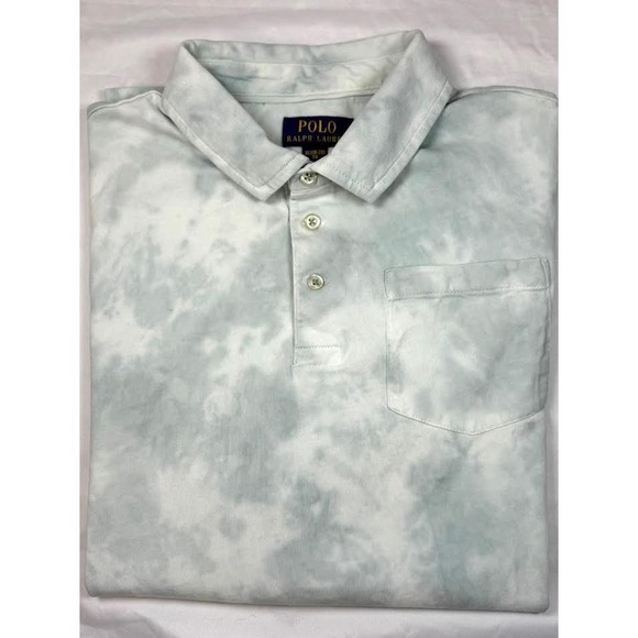 Polo Ralph Lauren Green White Tie Dye Short Sleeve Polo Shirt Boys XL 18-20 - Picture 7 of 10